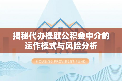 杨梅揭秘代办提取公积金中介的运作模式与风险分析