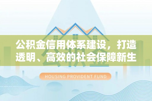 杨梅公积金信用体系建设，打造透明、高效的社会保障新生态