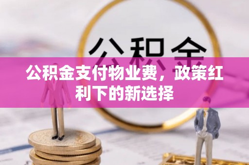 杨梅公积金支付物业费，政策红利下的新选择