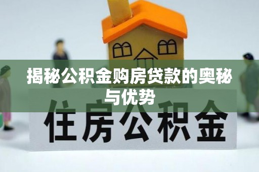 杨梅揭秘公积金购房贷款的奥秘与优势