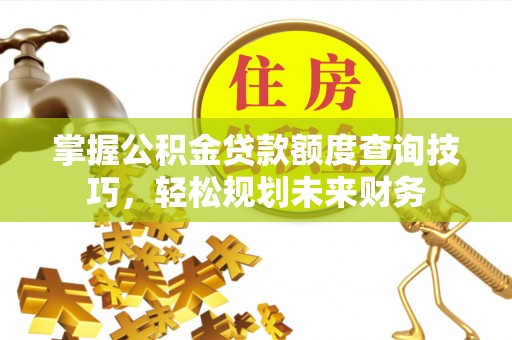 杨梅掌握公积金贷款额度查询技巧，轻松规划未来财务