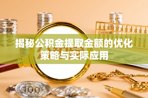杨梅揭秘公积金提取金额的优化策略与实际应用