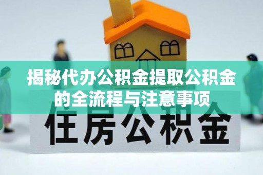 杨梅揭秘代办公积金提取公积金的全流程与注意事项