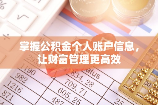 杨梅掌握公积金个人账户信息，让财富管理更高效