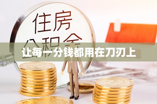 杨梅让每一分钱都用在刀刃上